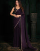 Violet Radiant Georgette Silk Plain Handwork Border Saree