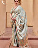 Grey Pure Satin With Copper Zari Weaving Designer Saree