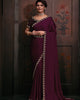 Wine Stunning Premium Satin Silk Swarovski Work Saree