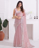 Pink Radiant Premium Metallic Organza Stone Work Saree