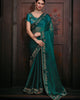 Green Radiant Premium Metallic Organza Stone Work Saree