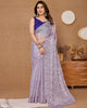 Lavender Designer Burberry Silk Sequence Embroidered Work Saree