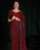 Maroon Radiant Premium Satin Sequence Embroidered Work Saree