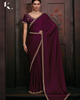 Wine Radiant Premium Satin Silk Swarovski Work Saree