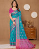 Sky Blue Soft Banarasi Silk Zari Weaving Traditional Motif Saree