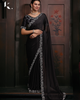 Black Elegant Premium Satin Silk Swarovski Work Saree