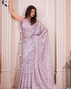 Lavender Elegant Premium Satin Floral Digital Printed Saree