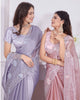 Lavender Radiant Premium Metallic Organza Stone Work Saree