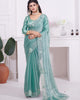 Sea Green Radiant Premium Metallic Organza Stone Work Saree