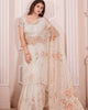 Beige Graceful Premium Metallic Organza Floral Digital Printed Saree