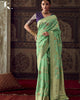 Mint Green Pure Dola Silk Meenakari Weaving Traditional Saree