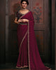 Maroon Stunning Premium Satin Silk Swarovski Work Saree