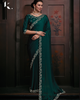 Bottle Green Elegant Premium Satin Silk Swarovski Work Saree