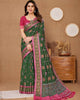 Bottle Green Soft Banarasi Silk Zari Weaving Traditional Motif Saree