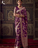 Purple Pure Dola Silk Meenakari Weaving Traditional Saree