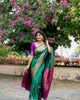 Green Soft Banarasi Silk Zari Weaving Pattern Saree