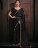 Black Stunning Premium Satin Silk Swarovski Work Saree