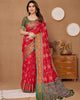 Red Soft Banarasi Silk Zari Weaving Traditional Motif Saree