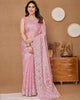 Light Pink Designer Burberry Silk Sequence Embroidered Work Saree