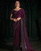 Violet Radiant Premium Satin Sequence Embroidered Work Saree