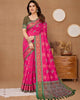 Pink Soft Banarasi Silk Zari Weaving Traditional Motif Saree