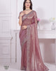 Pink Graceful Premium Metallic Organza Stone Work Saree