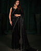 Black Radiant Premium Satin Sequence Embroidered Work Saree