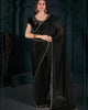 Black Radiant Georgette Silk Plain Handwork Border Saree