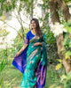 Sea Green Soft Banarasi Silk Zari Weaving Pattern Saree