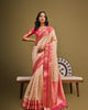 Beige Soft Desi Tussar Silk Bandhani Weaving Pattern saree