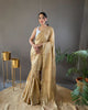 Beige Silk Zari Based Embroidered Saree