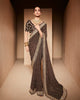 Black Heavy Georgette Traditional Printed Border Embroidered Saree