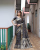 Black Premium Dola Silk Traditional Bandej Saree With Zari Weaving Border