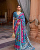 Blue Pure Silk Designer Patola Printed Traditional Saree