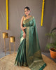 Bottle Green Classic Soft Silk Copper Weaving Saree