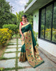 Bottle Green Classic Pure Paithani Traditional Border Zari Weaving Saree