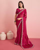 Dark Pink Burberry Silk Embroidered Cutwork Border Saree