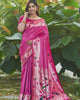 Royal Pink Banarasi Soft Silk Paithani Zari Weaving Border Traditional Saree