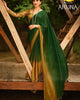 Green Trendy 3D Velvet Chiffon Ombre Saree With Sequence Embroidered Blouse