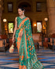 Green Pure Silk Designer Patola Printed Traditional Saree