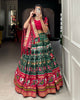 Green Tussar Silk Patola Print Semi Stitched Lehenga Choli