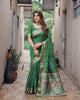 Green Premium Dola Silk Traditional Bandej Saree With Zari Weaving Border