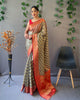 Grey Pure Organza Jacquard Border Saree