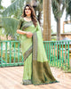 Parrot Green Kanjivaram Silk Zari Weaving Traditional Saree