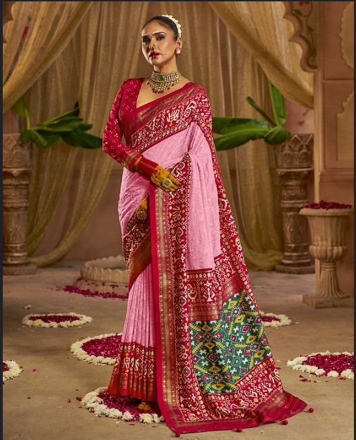 Light Pink Georgette Silk Chikankari Embroidery Work Saree