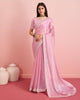 Light Pink Burberry Silk Embroidered Cutwork Border Saree