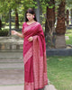 Maroon Elegant Handloom Raw Silk Rich Weaving Pallu Saree