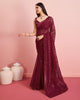 Maroon Latest Soft Georgette Sequence Embroidered Work Saree