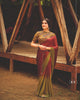 Maroon Trendy 3D Velvet Chiffon Ombre Saree With Sequence Embroidered Blouse