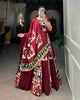 Maroon Rayon Printed Silk Fully Stitched Lehenga Choli